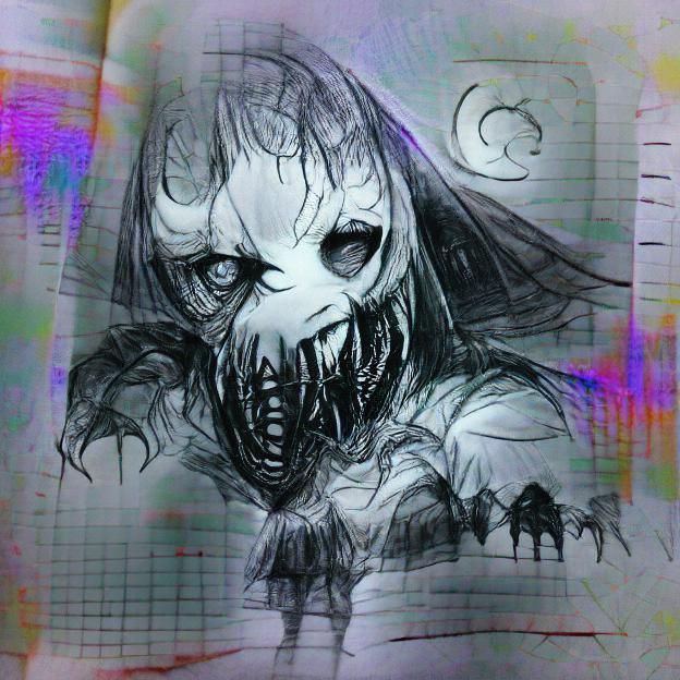 Simple Line Drawing of a Nightmare Figure