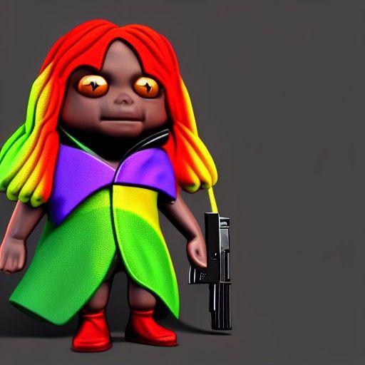 Pennyman in Rainbow Cloak: 3D Artstation Render