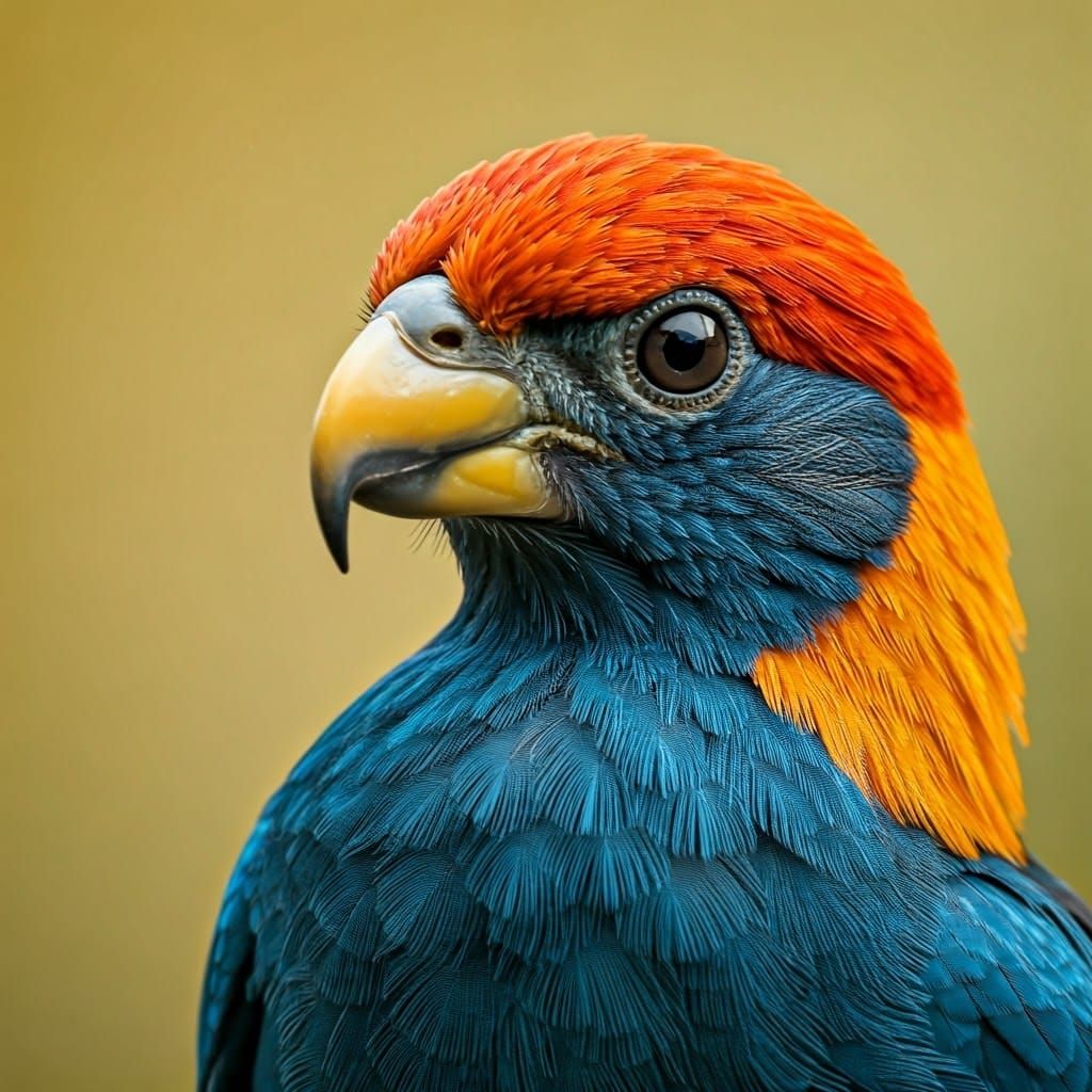 Striking Bird Portrait with Bokeh, Studio Shot