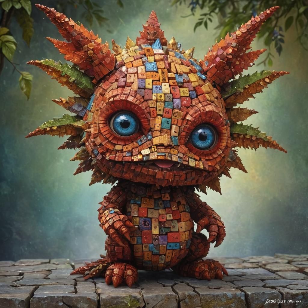 Cute brick monster
