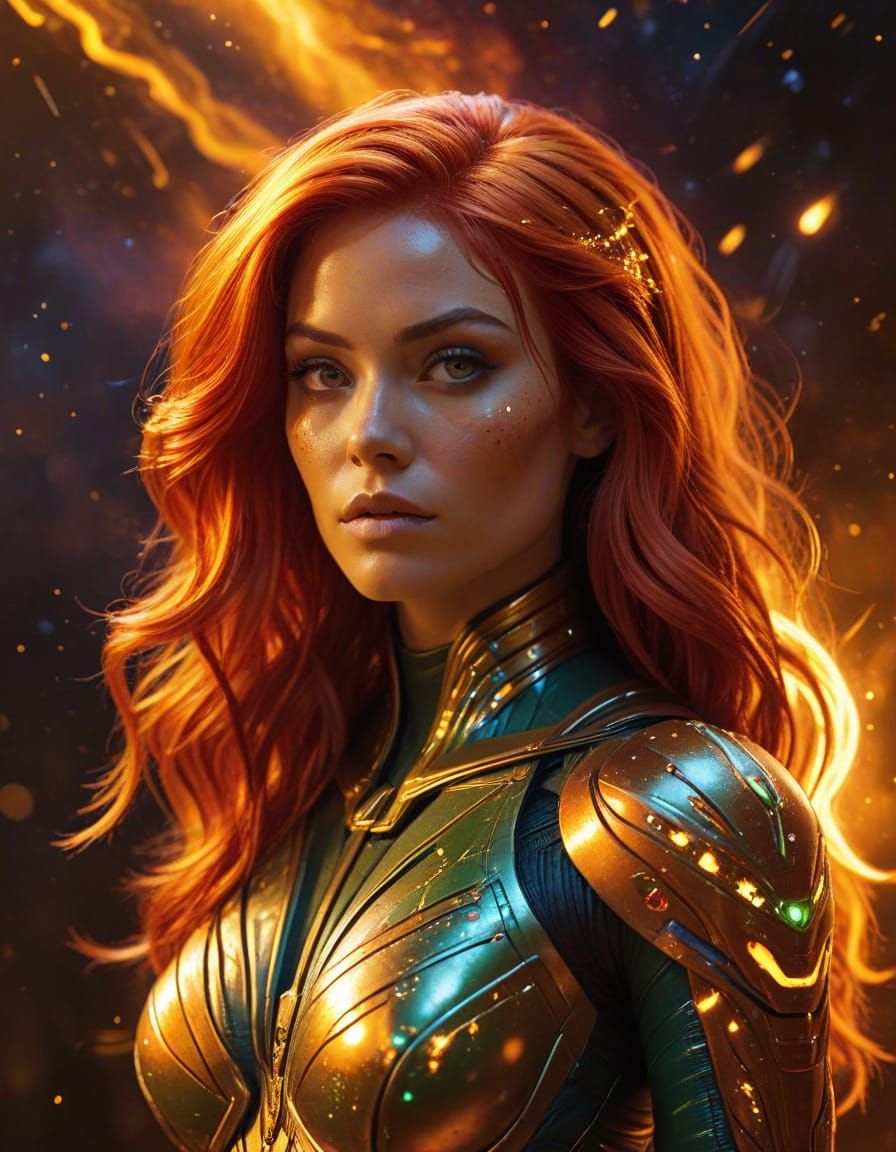 Starfire Concept: Emma Myers as a Sci-Fi Superheroine