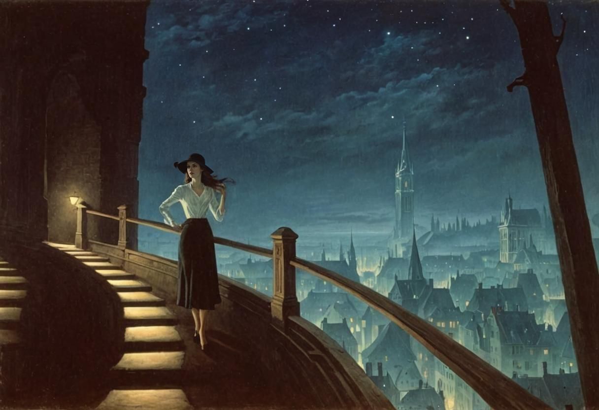 Noir Night of Secrets Painting