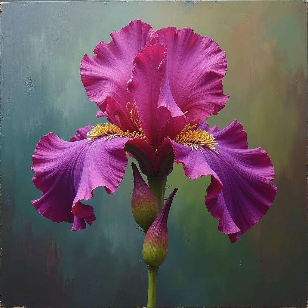 Hyperrealistic Peony Bloom in Impasto Style
