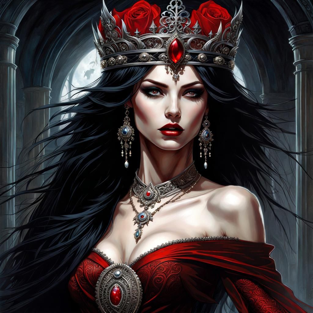 Gothic Vampire Portrait in Dark Fantasy Style