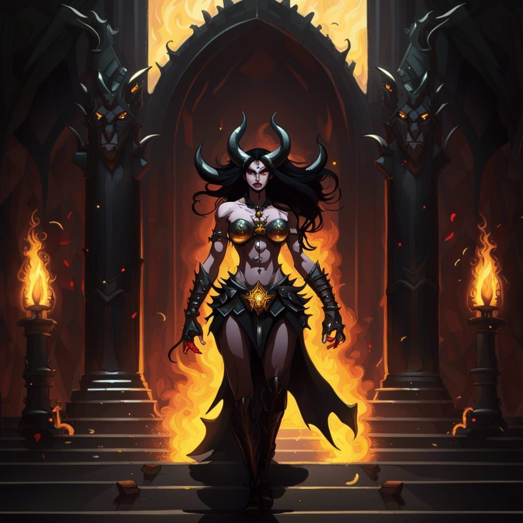 Red Demon Queen in Castle Chamber