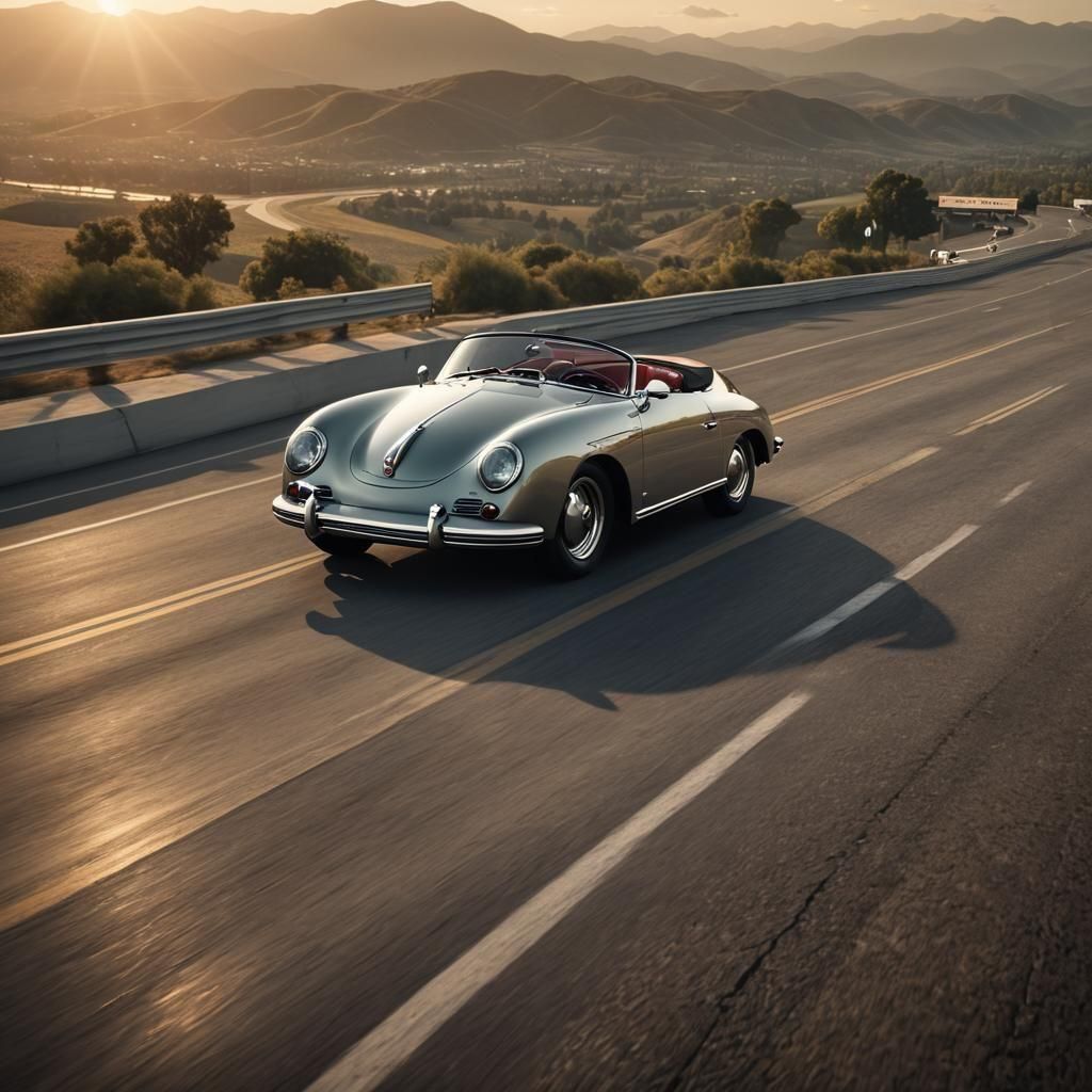 1953 Porsche 356 Speedster Sunset Drag Race