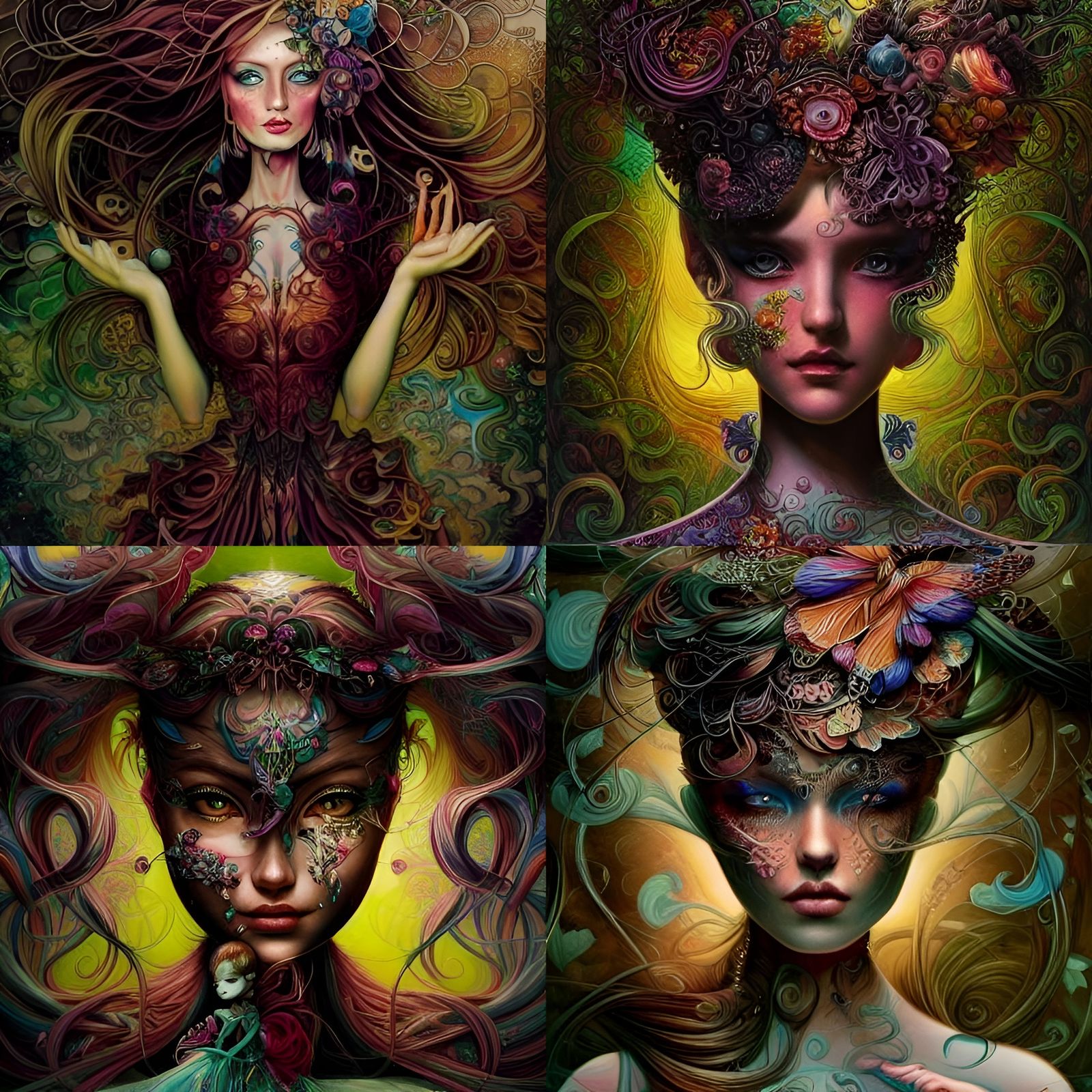 Enigmatic Princess with Elaborate Hair: Hyperdetailed Art