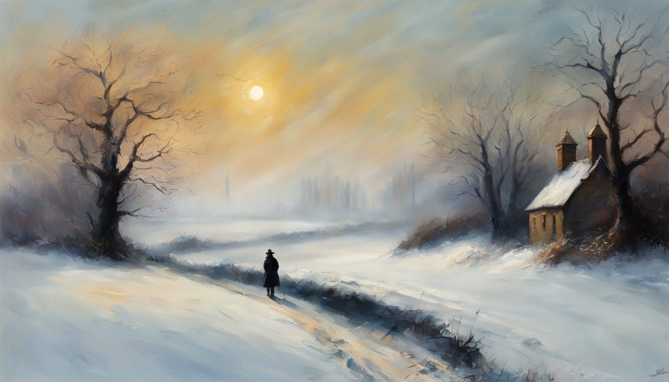 Winter Wonderland in London's Moonlit Streets in Photorealis...