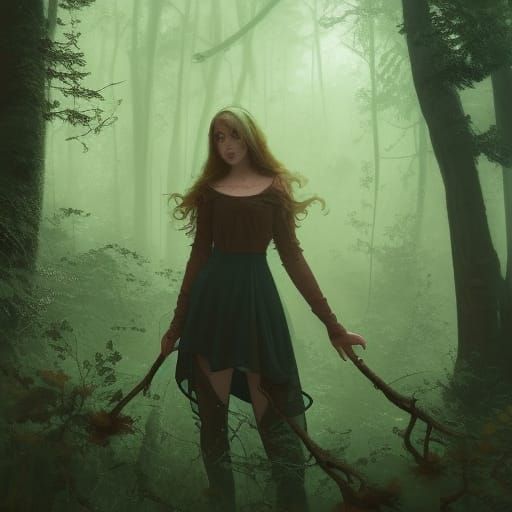 Witches in Firefly Forest: Hyperdetailed Concept Art