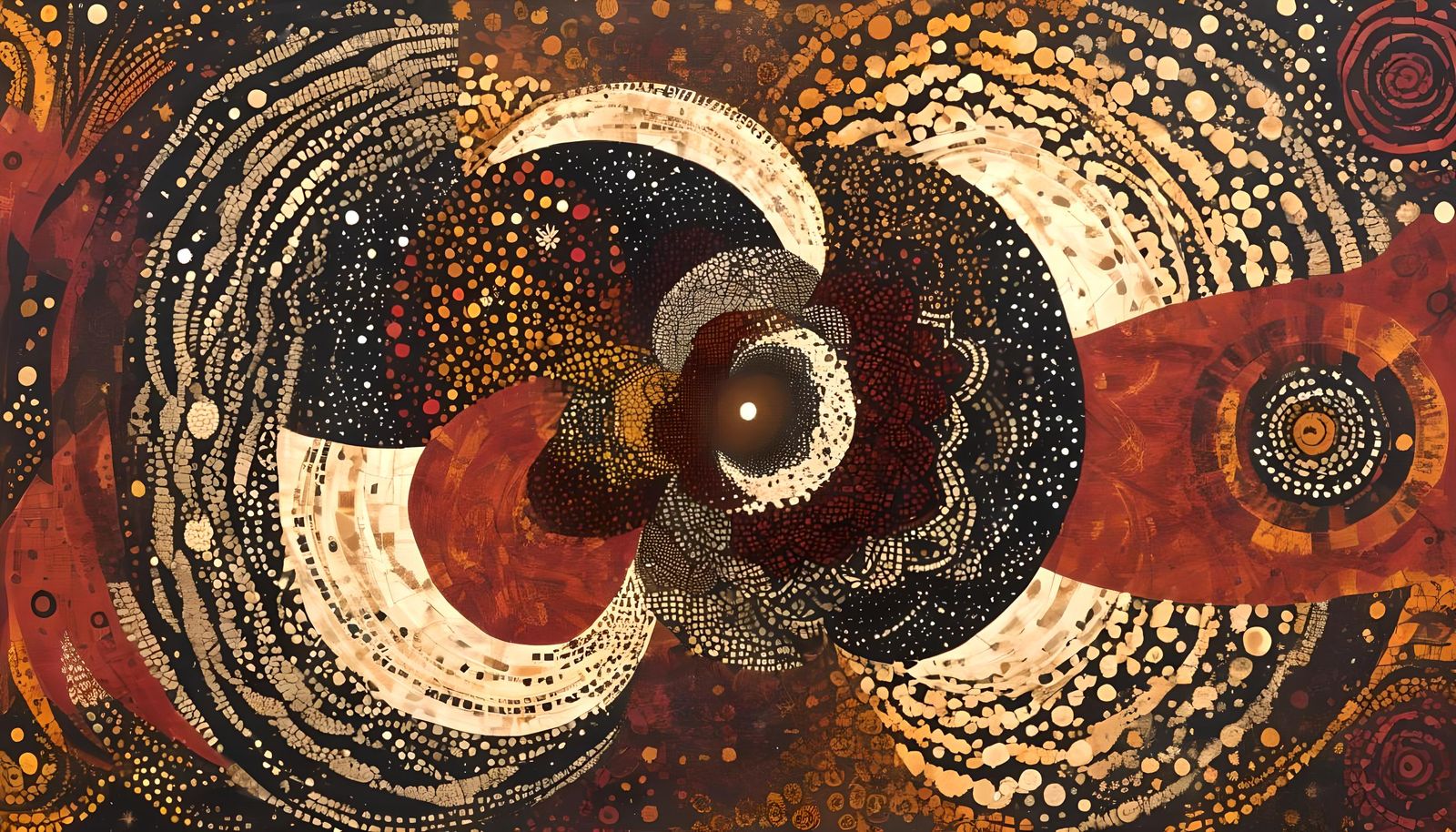 Aboriginal Batik Star Cluster with Fractal Waves