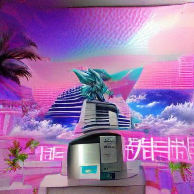 Vaporwave Dreamscape with Pastel Colors