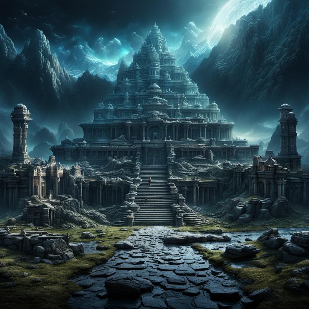 Lost Civilization Ruins in Digital Matte Painting