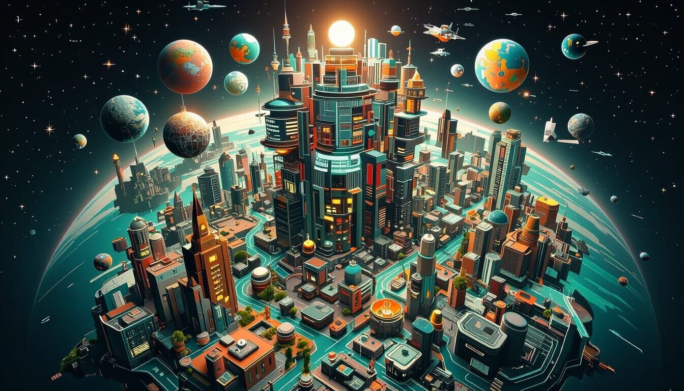Futuristic NFT Cities of Peru & Zambia in Epic 3D