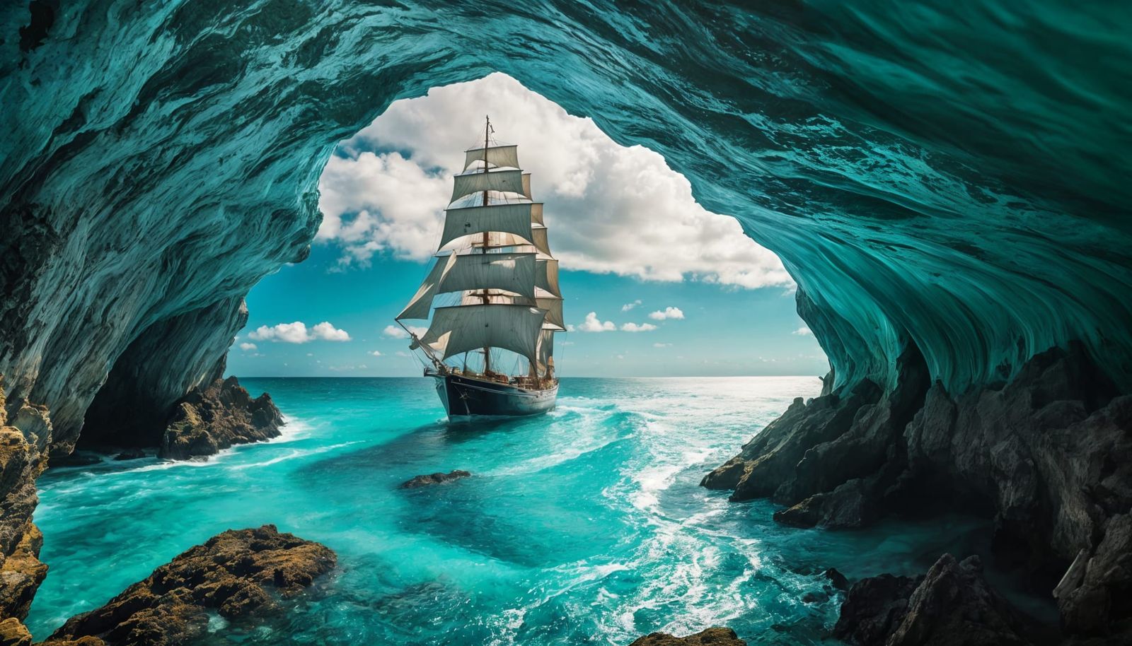 Epic Sailing Boat in Turquoise Waters
