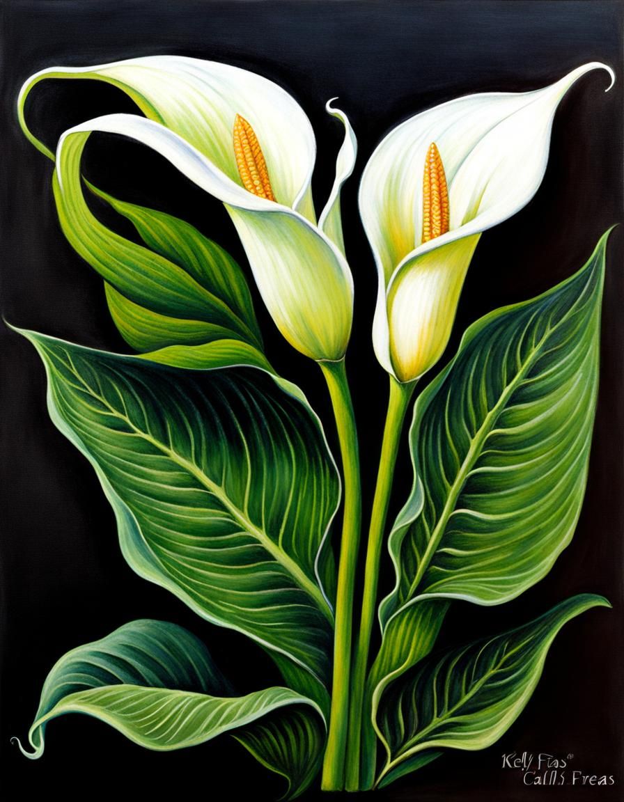Calla Lilies - Chalk Art influenced by Kelly Freas