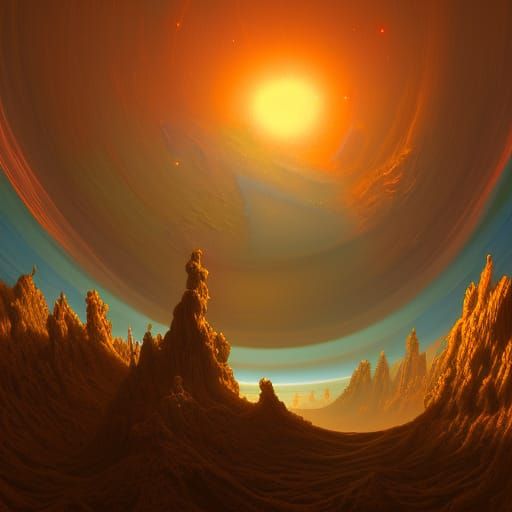 Golden Sunset on a Cloudy Gas Giant