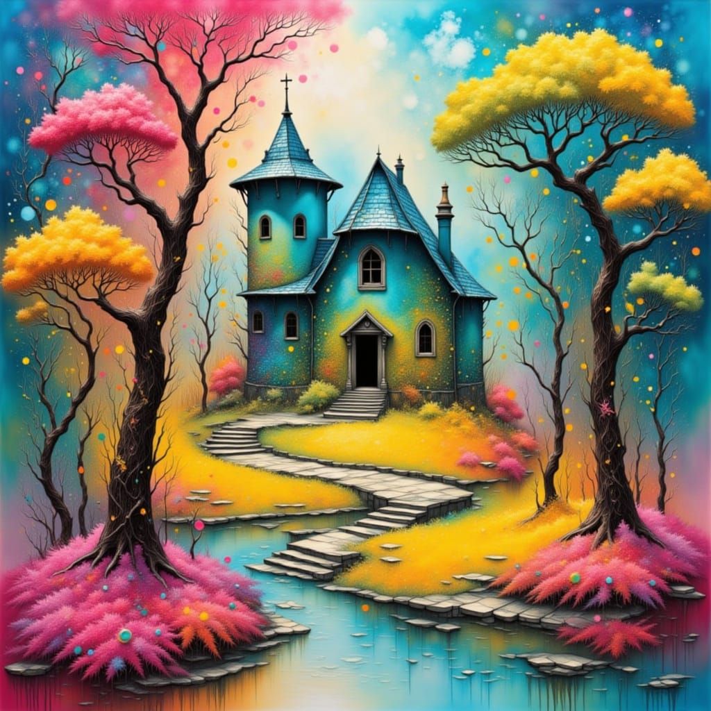 Spring Fantasy Landscape Generated by AI