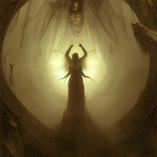 Demonic Eldritch Fairy in Dark Fantasy Style