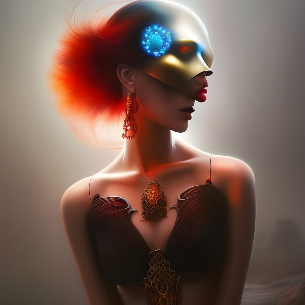 Luminous Neo-Punk Goddess in Hyperdetailed Fantasy Art