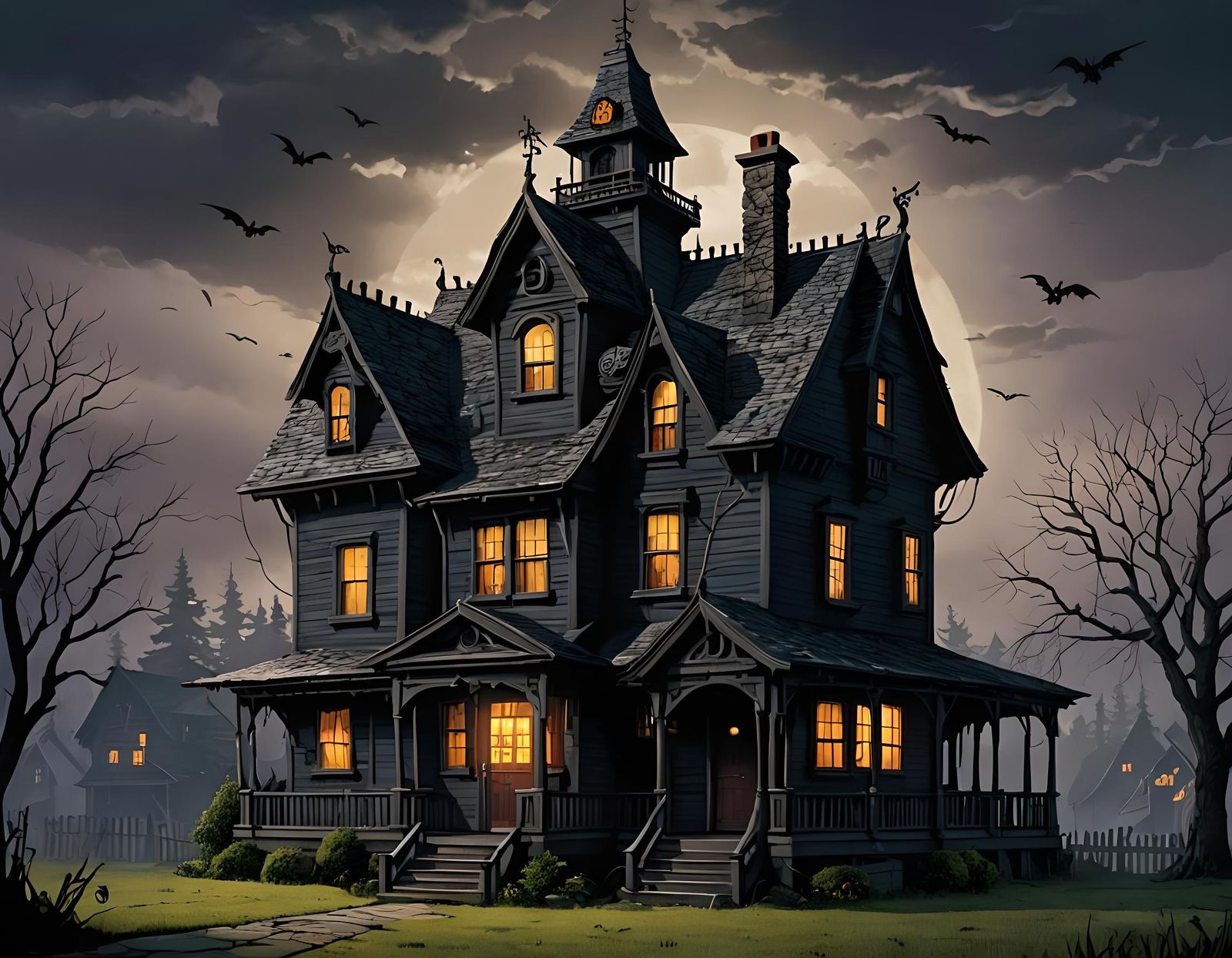 Dark and Spooky Cartoon House