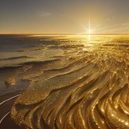 Shimmering Gold Object in Sun-Kissed Light