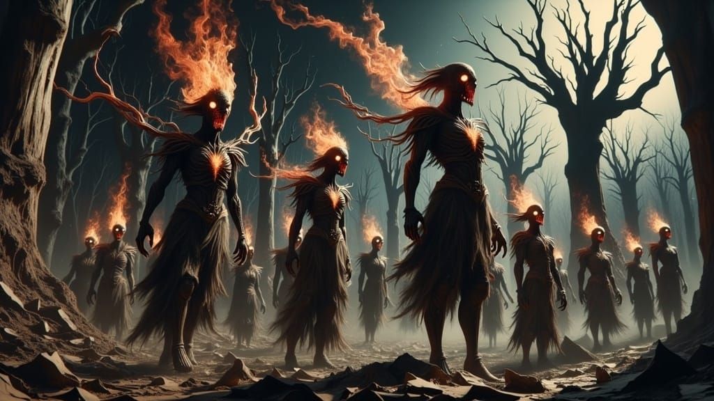 Eerie Ghouls Emerging at Night