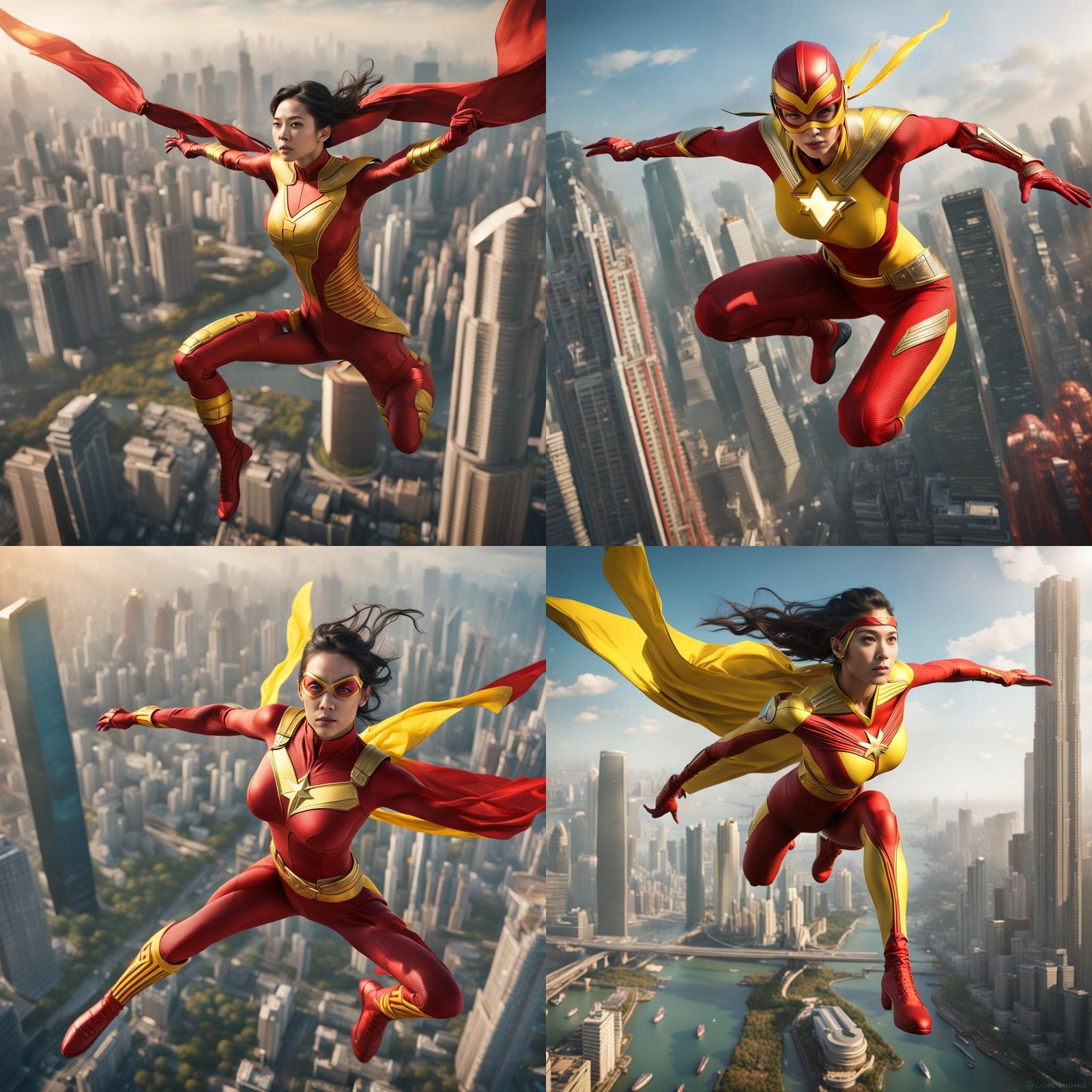 Captain Miracle Flying Above Guangzhou: Digital Superhero Ar...