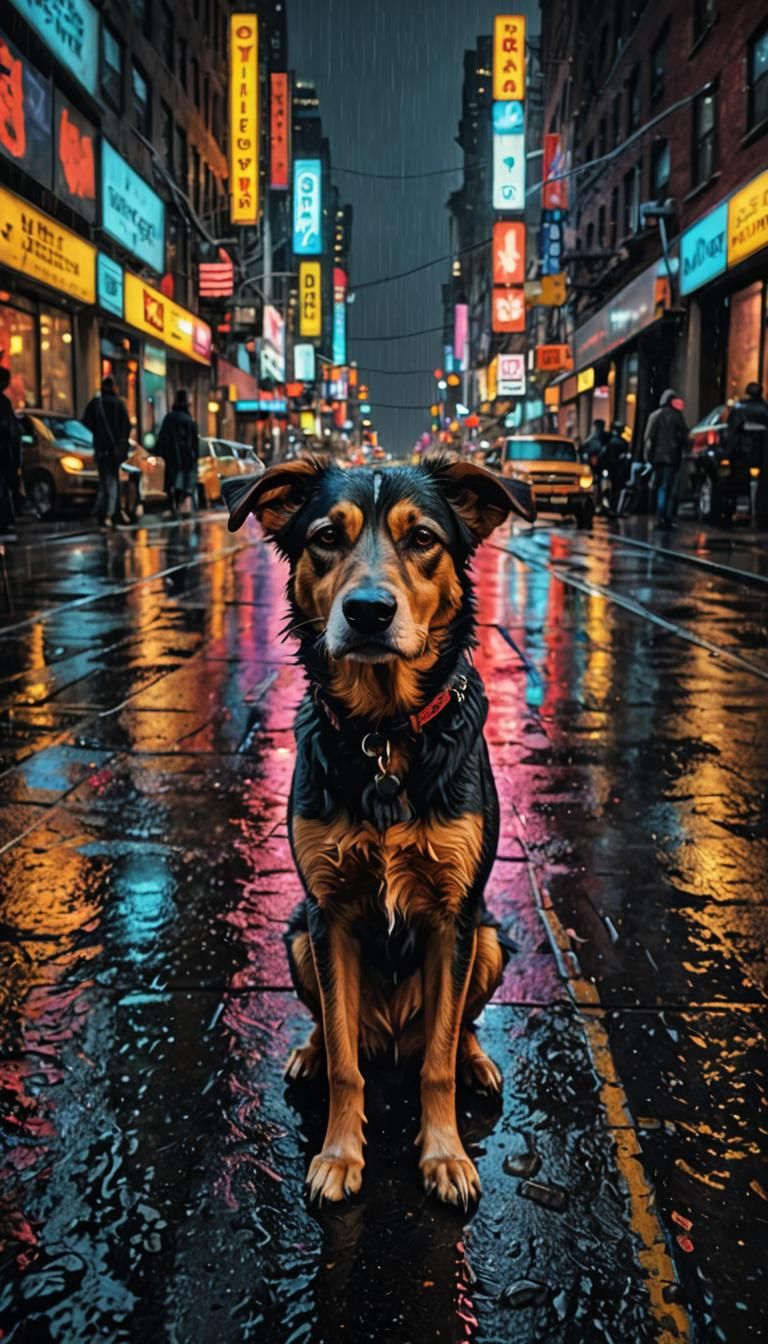 Alone in the neon light night