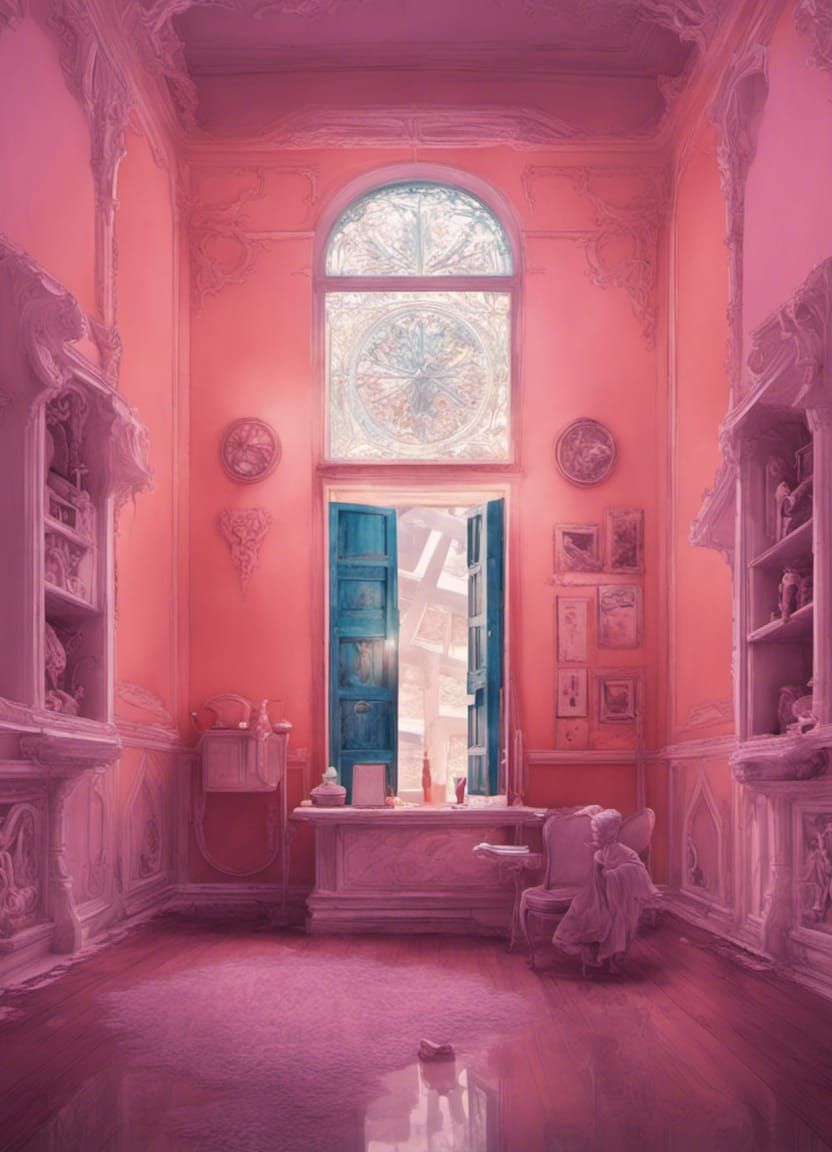 Carnival Girl with Tarot Cards in Neon Style