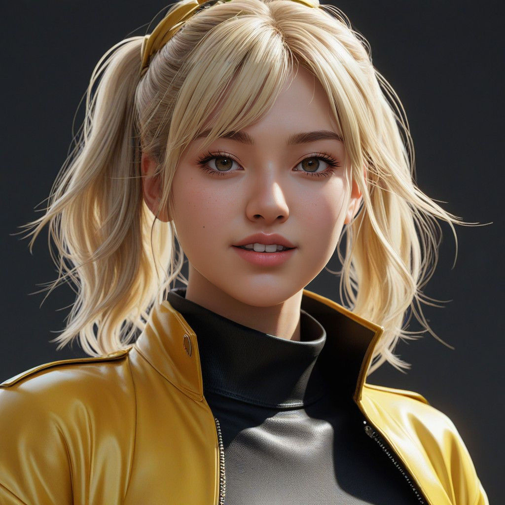 Joyful K-Pop Idol in Vibrant Anime Style Illustration