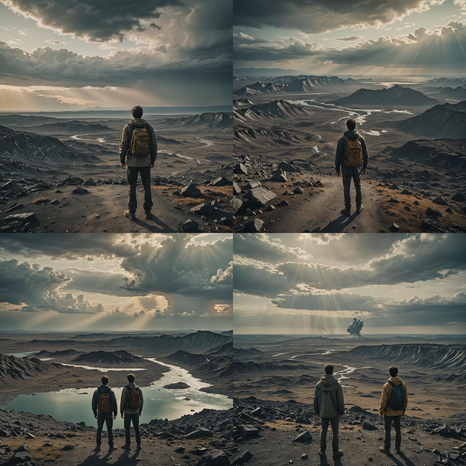 Dramatic Cinematic Image of Man at World's End