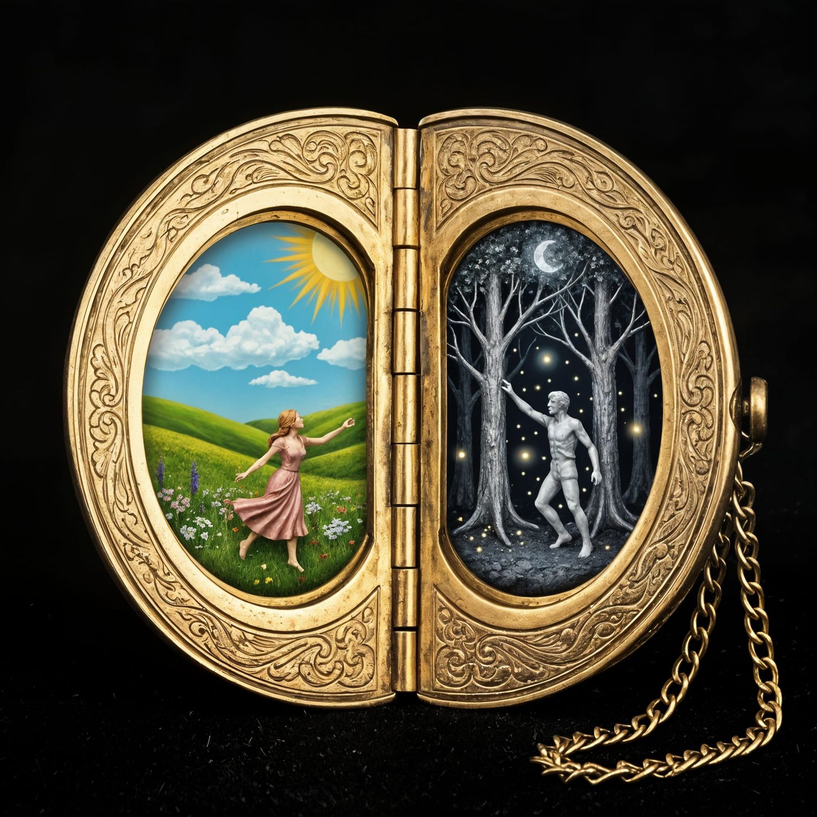Antique Locket Reveals Miniature Worlds of Sun and Moon
