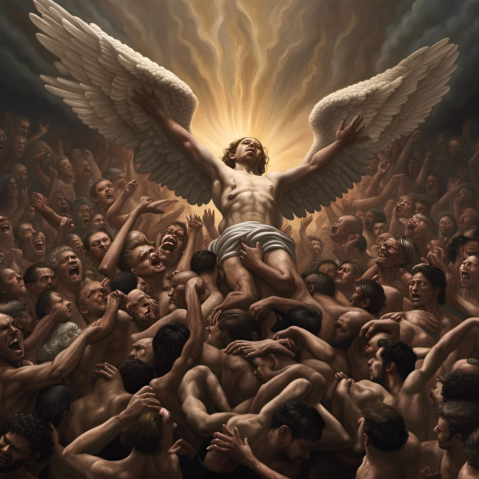 Rebel Angels Being Cast Out of Heaven Into The Pits of Hell