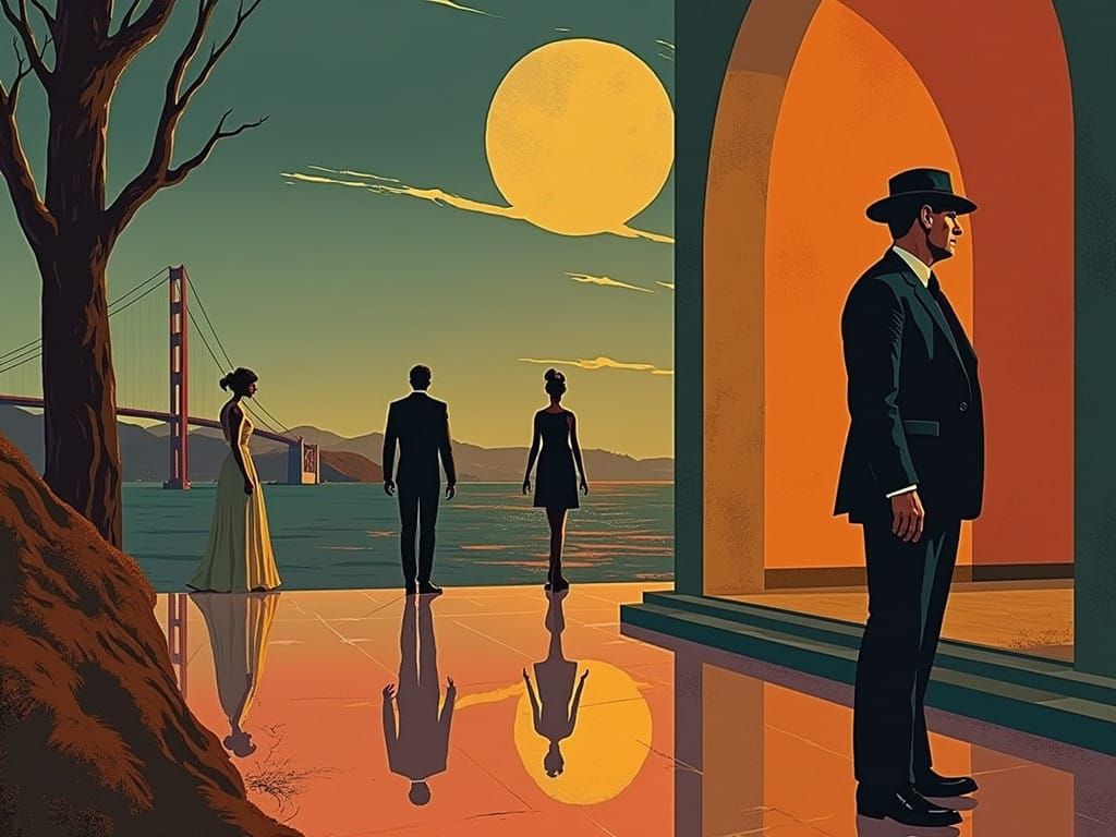 San Francisco Noir Dreamscape in Triadic Colors