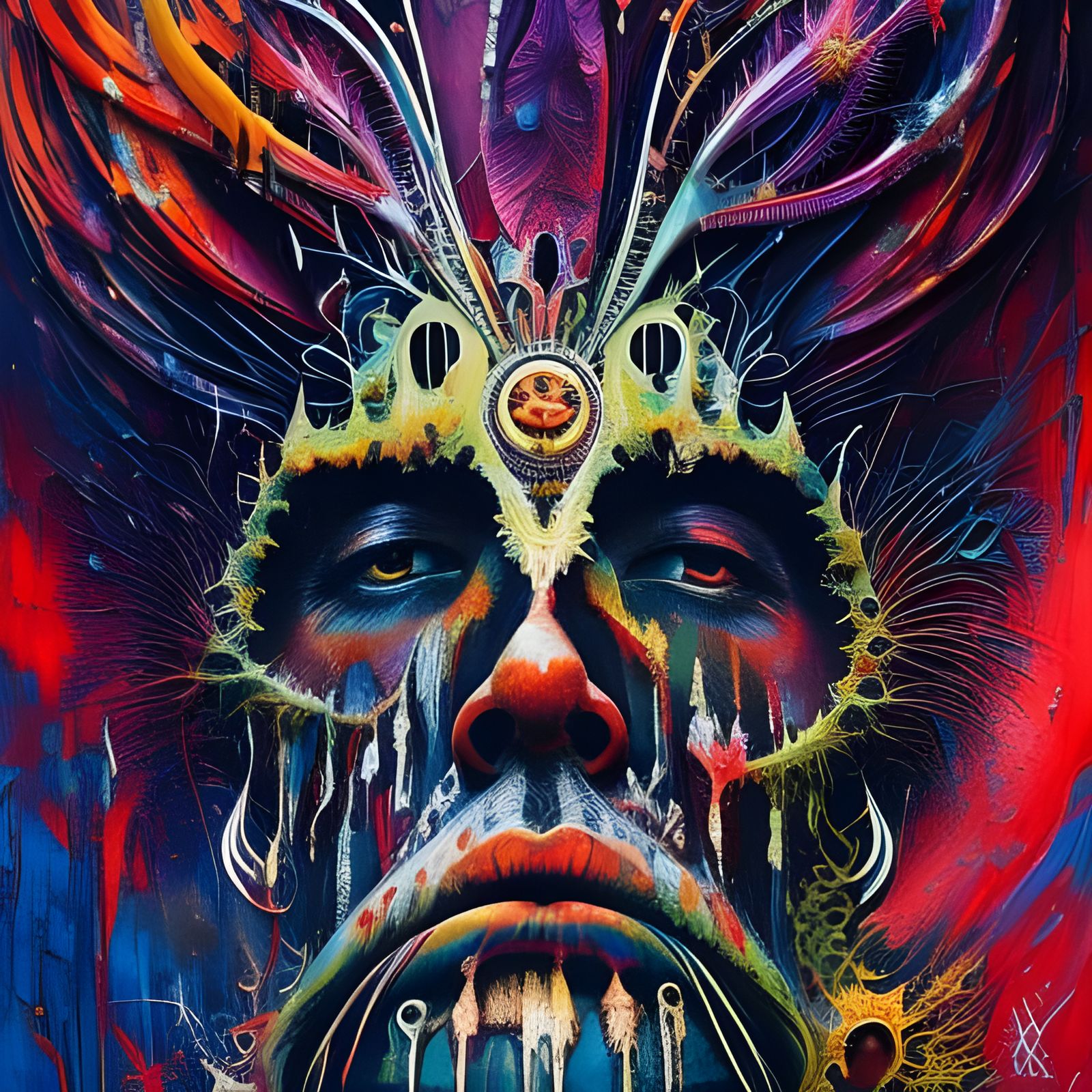 Prince Charles as Father Nature in Oil Gouache