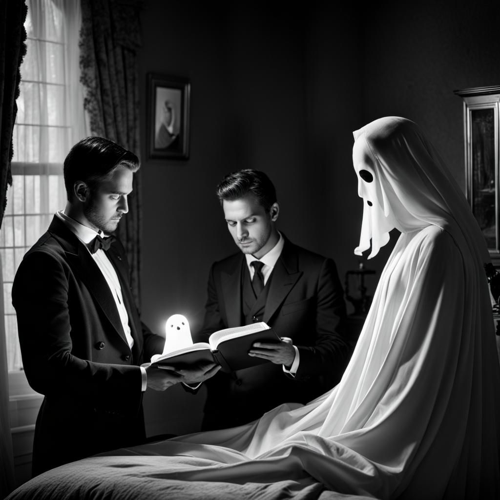 Man Reads to Ghost on Christmas Night