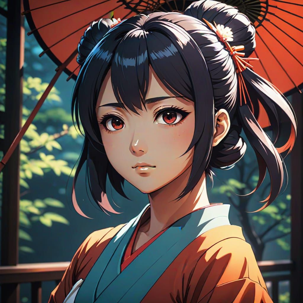 Anime Goddess in Vibrant Cel-Shaded Glory