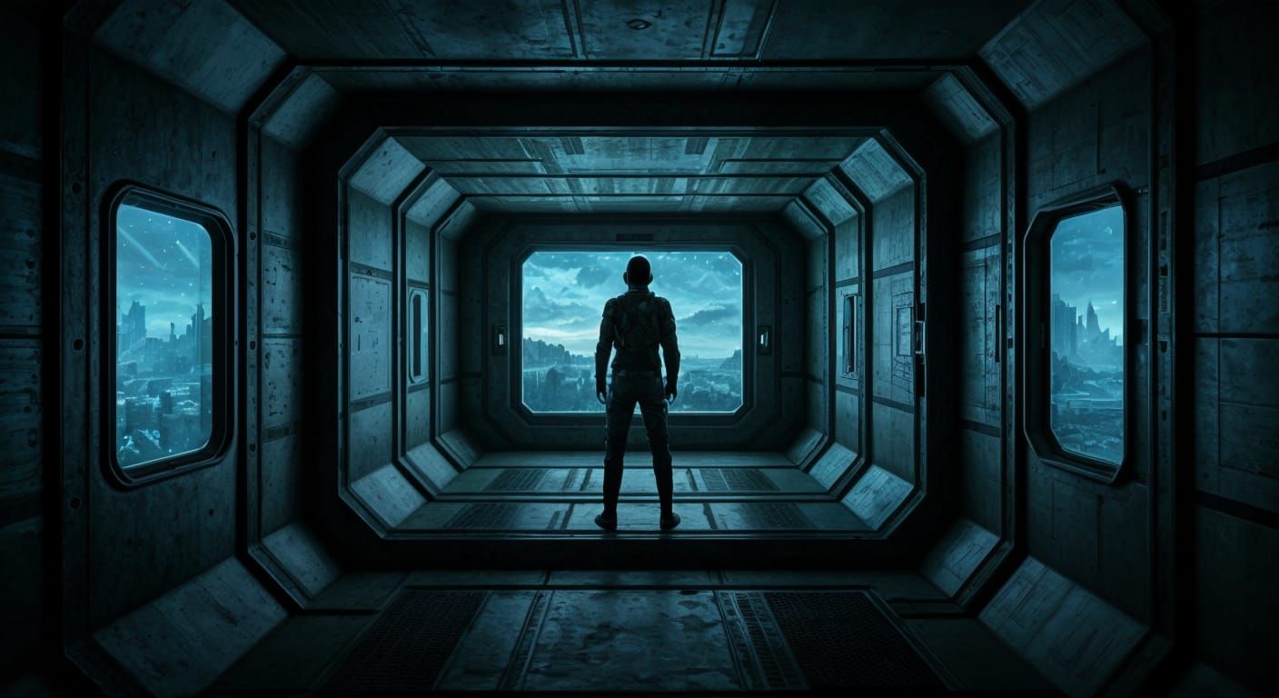 Claustrophobic Metallic Cocoon with Holographic Projections