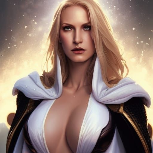 Emma Frost Portrait in Art Nouveau Style