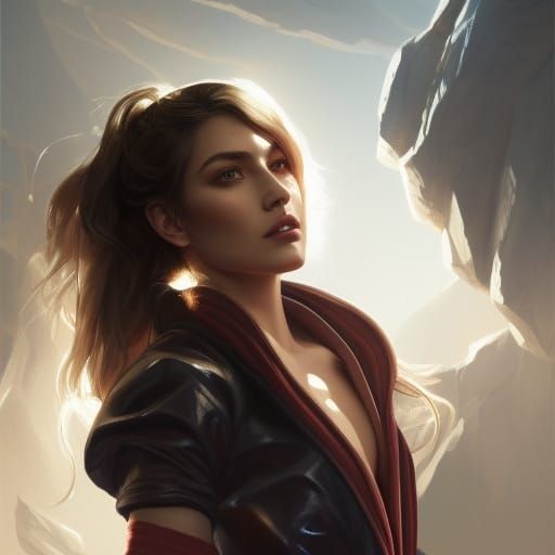 Muscular College Girl in Dark Fantasy Concept Art