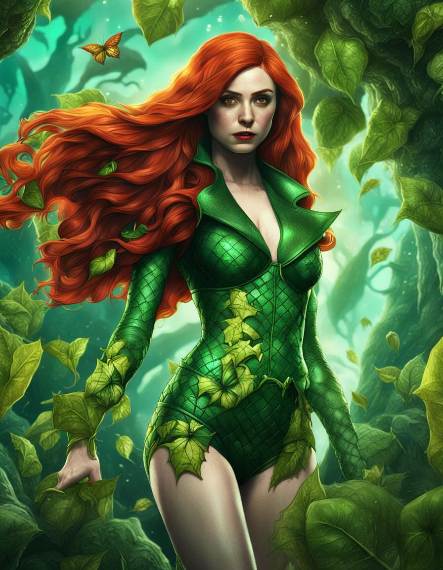 Karen Gillan as Poison Ivy: Detailed Matte Painting