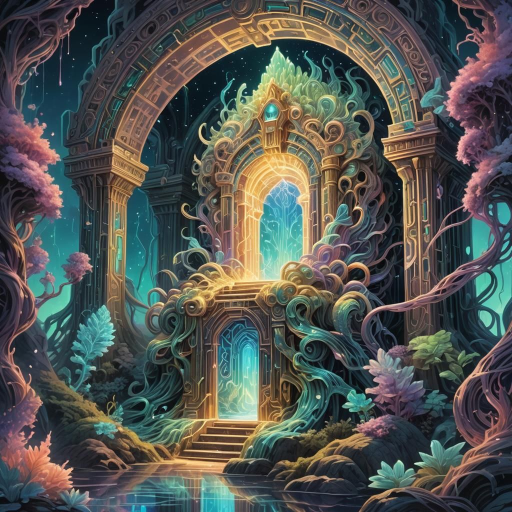 Bioluminescent Hydra at Iridescent Lair Entrance