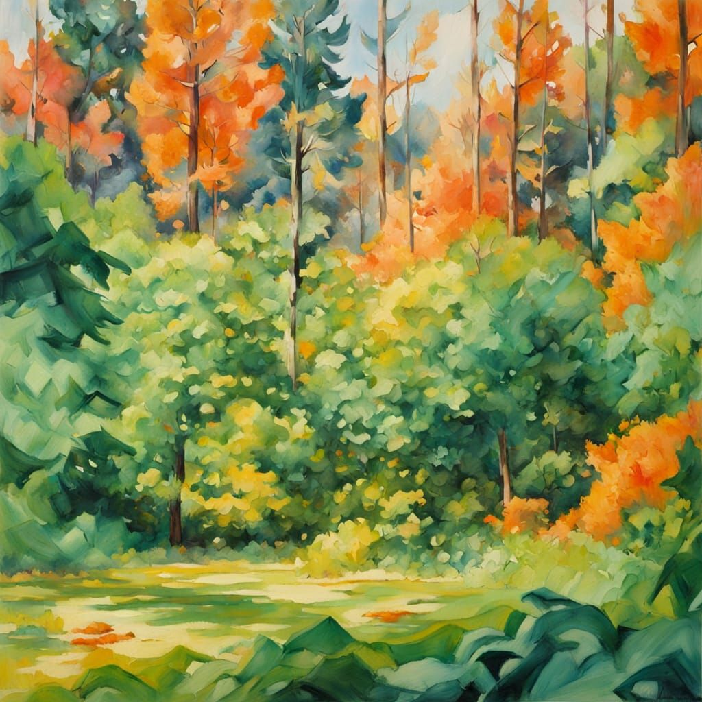 Surreal Optical Illusion in Gouache Style