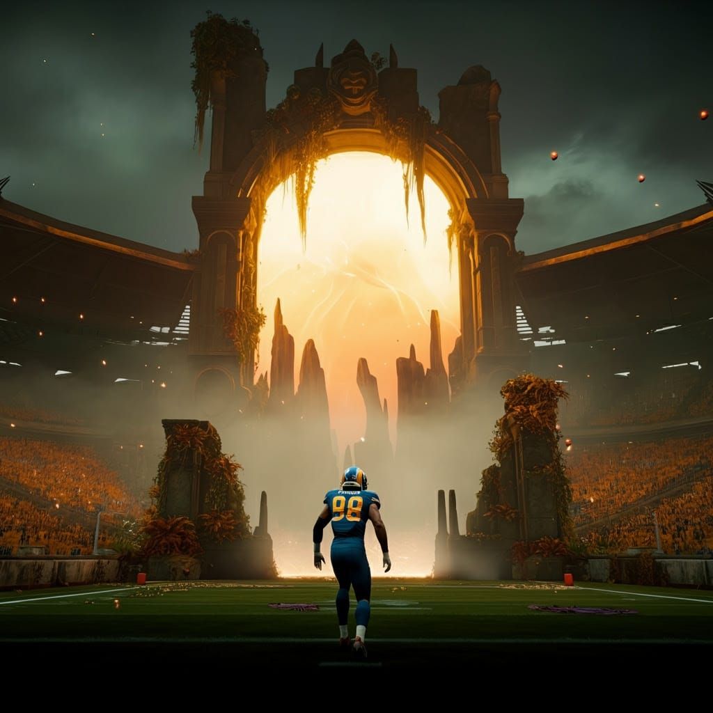 Mystical Football Arena in Ancient Splendor