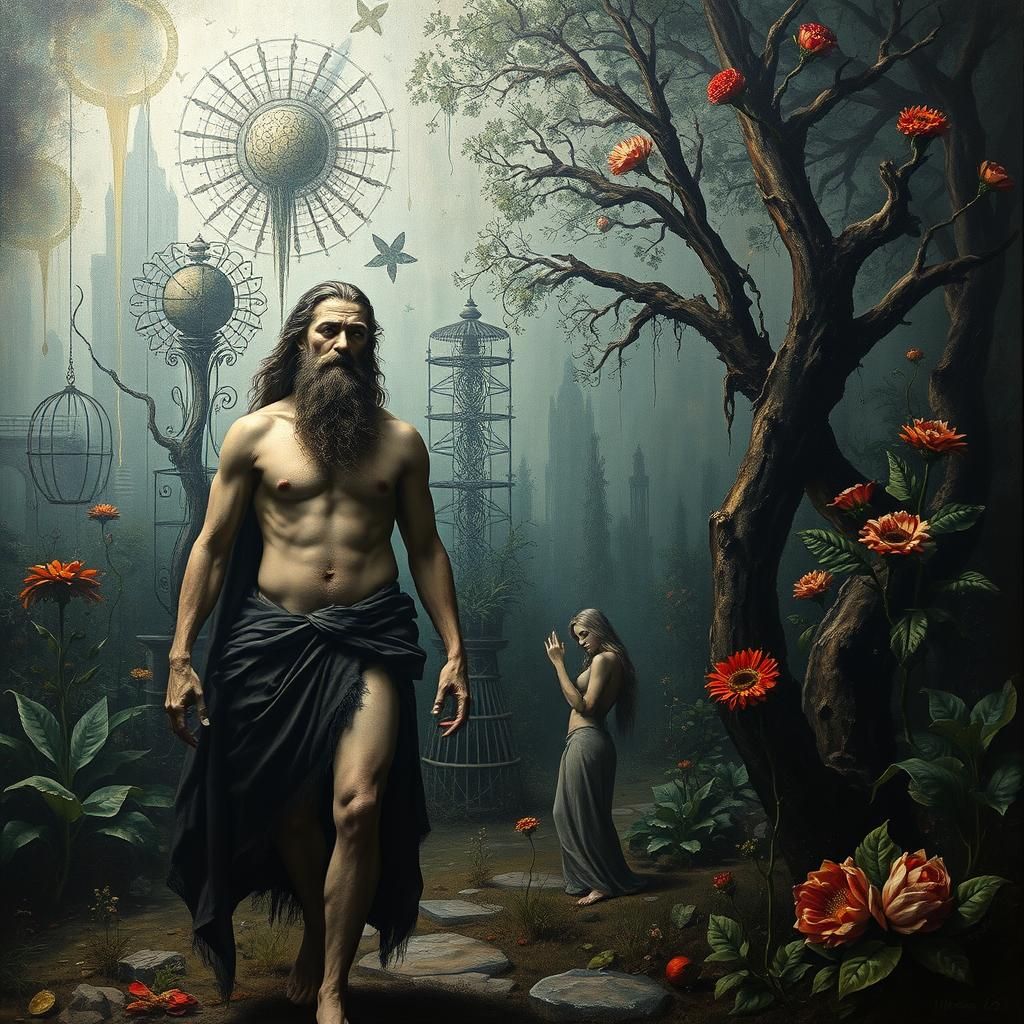 Adam and Eve in Surreal Eden