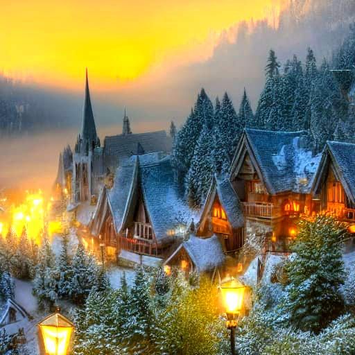 Whimsical Hogsmeade Village at Twilight