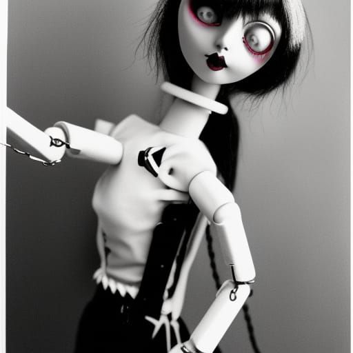 Gothic Porcelain Doll: Dark Fantasy Concept Art