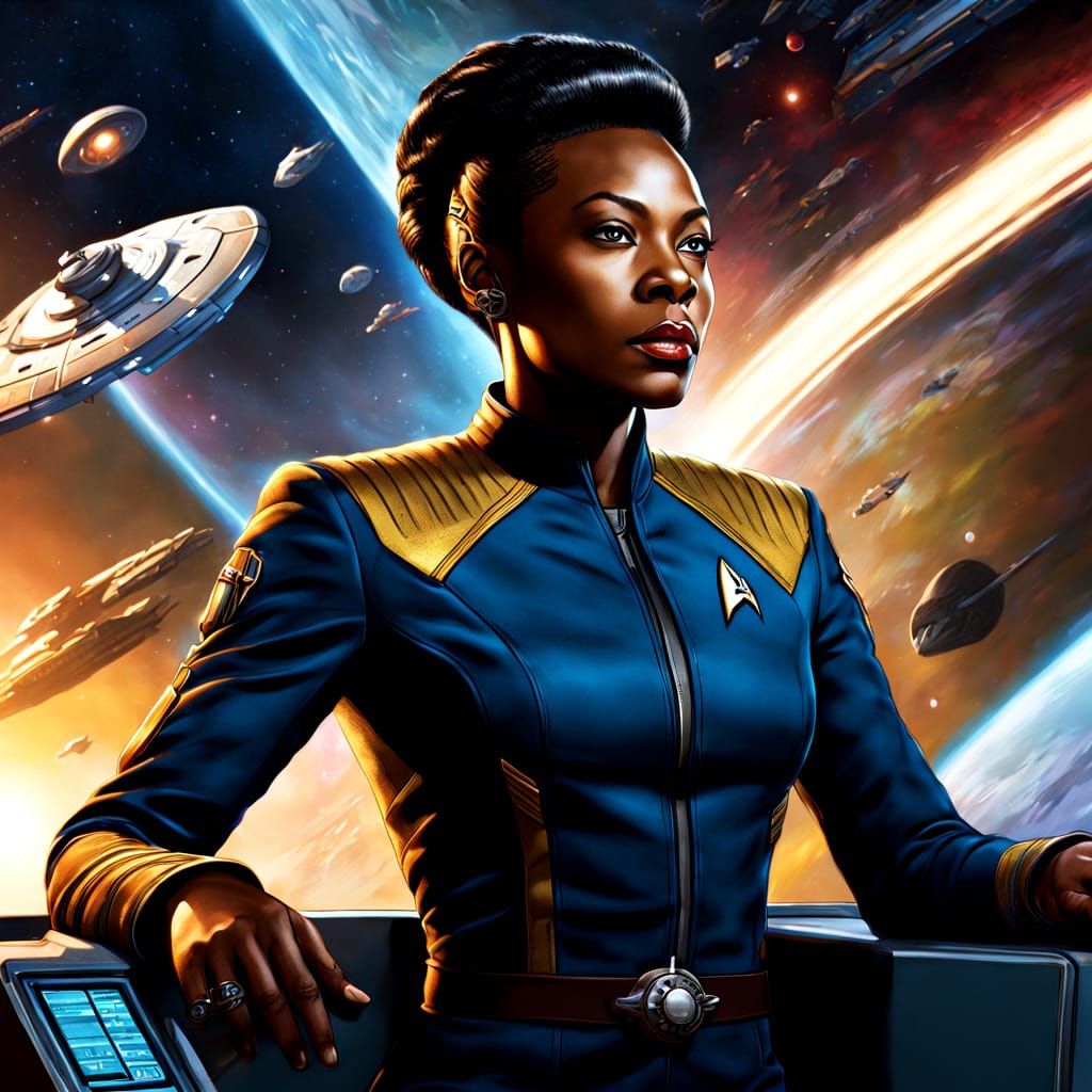 Confident Starship Captain in Command