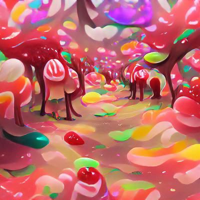 A Whimsical Candy Forest Dreamscape