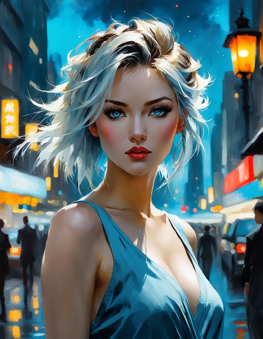 Watercolor Portrait with Bokeh Background